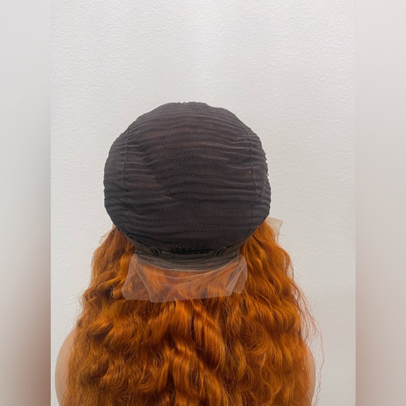 New! 22”  Full 13x4 Transparent Lace Frontal , Deep Wave, Ginger Orange Wig - Picture 7 of 11